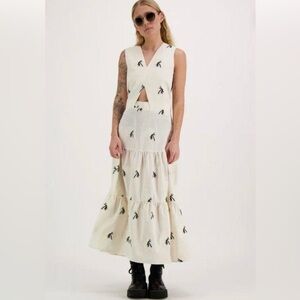 Elegant Cream Sleeveless Dress JACQUARD by BILLEBEINO
